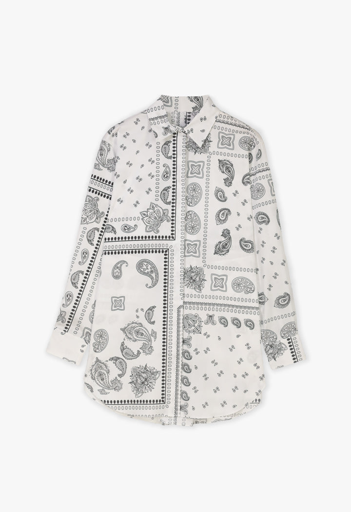 Choice Printed Oversize Shirt Offwhite