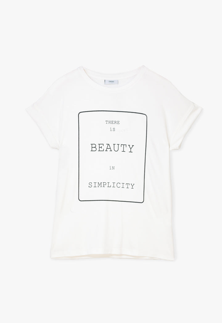 Choice Text Print T-Shirt Offwhite