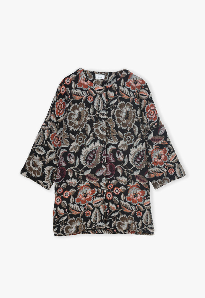 Choice Allover Floral Textured Jacket Print