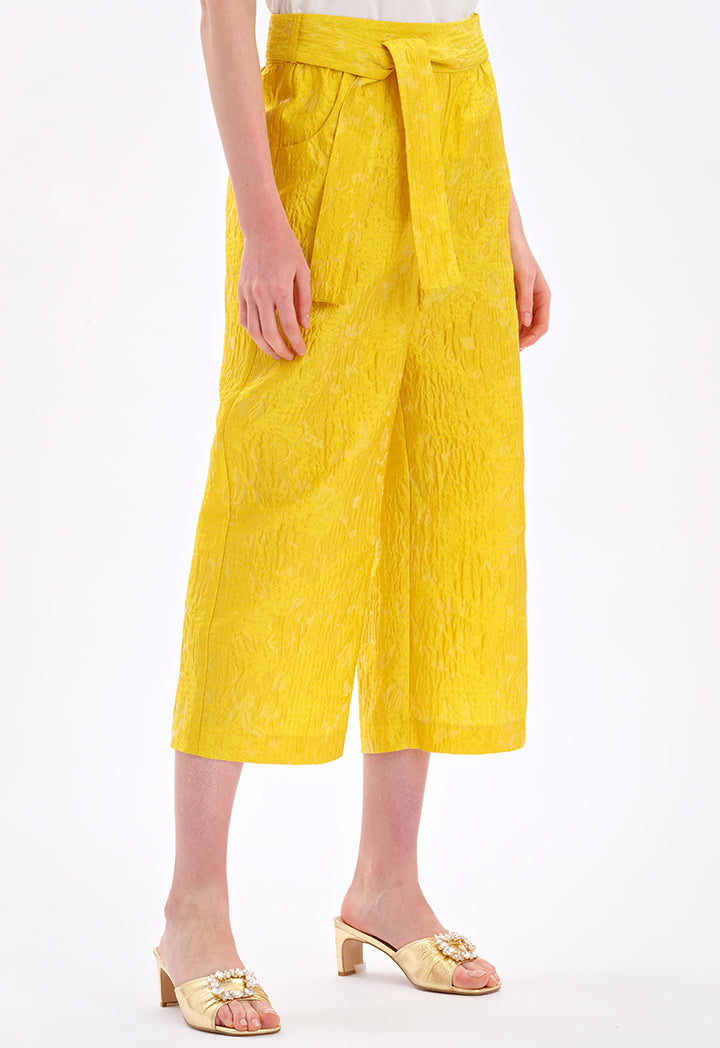 Choice High Waist Belted Trouser Yellow