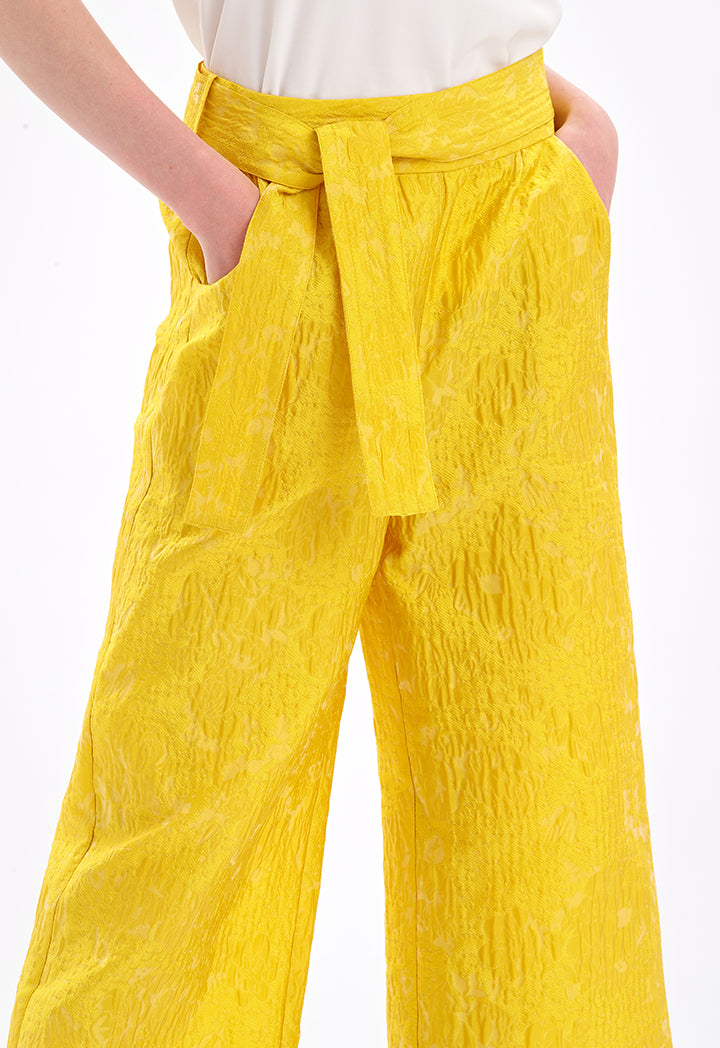 Choice High Waist Belted Trouser Yellow