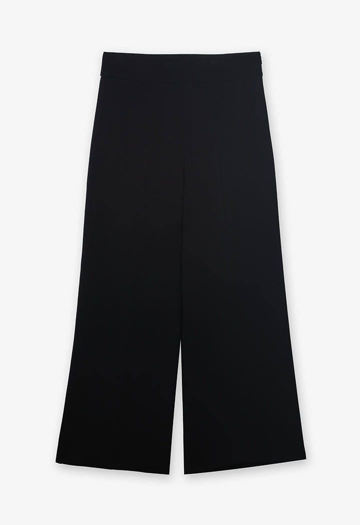 Choice Solid High-Waist Trousers Black