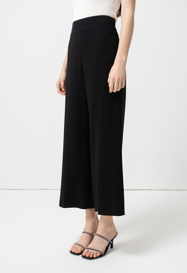 Choice Solid High-Waist Trousers Black