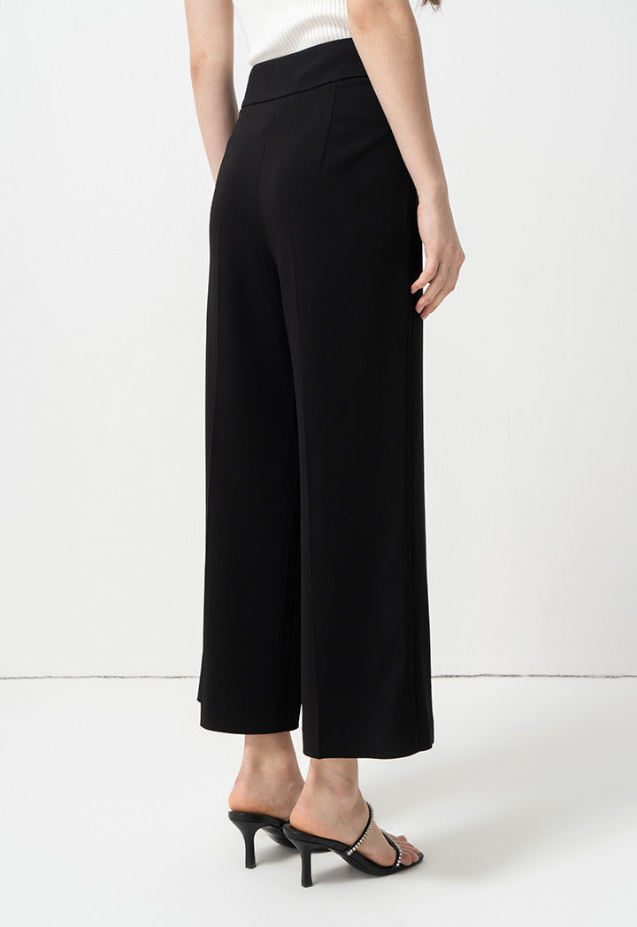 Choice Solid High-Waist Trousers Black