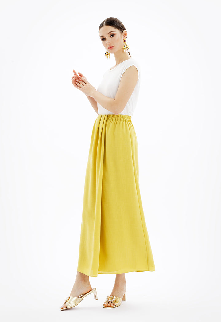 Choice Solid Maxi Skirt With Pocket Detail Ocra