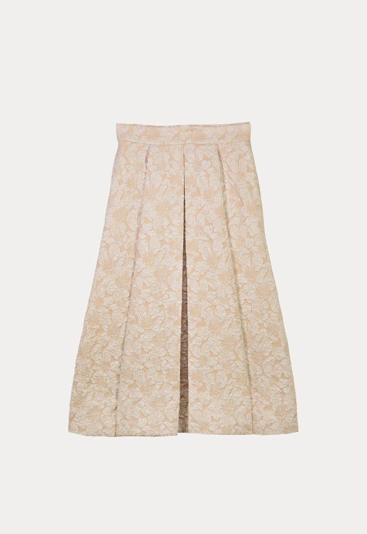 Choice Maxi Textured Jacquard Skirt Beige