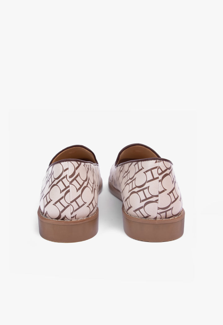 Choice Printed Monogram Tussle Loafers Beige