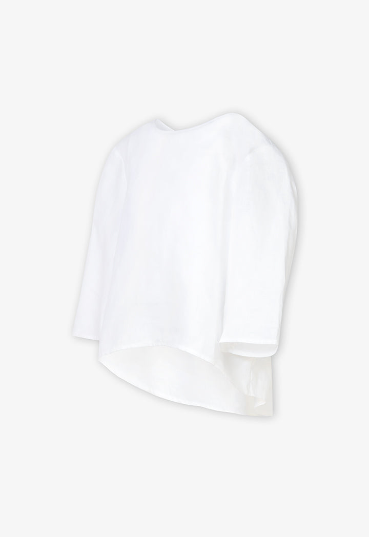 Choice Kids Solid Crew Collar Blouse  Offwhite