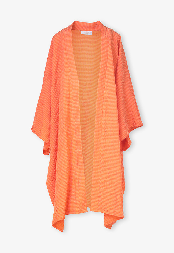 Choice Kids Solid Long Wide Sleeves Abaya Orange