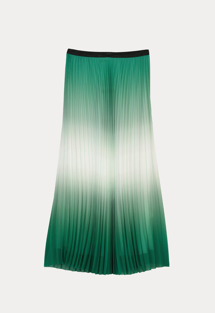 Choice Pleated Ombre Classic Skirt Green