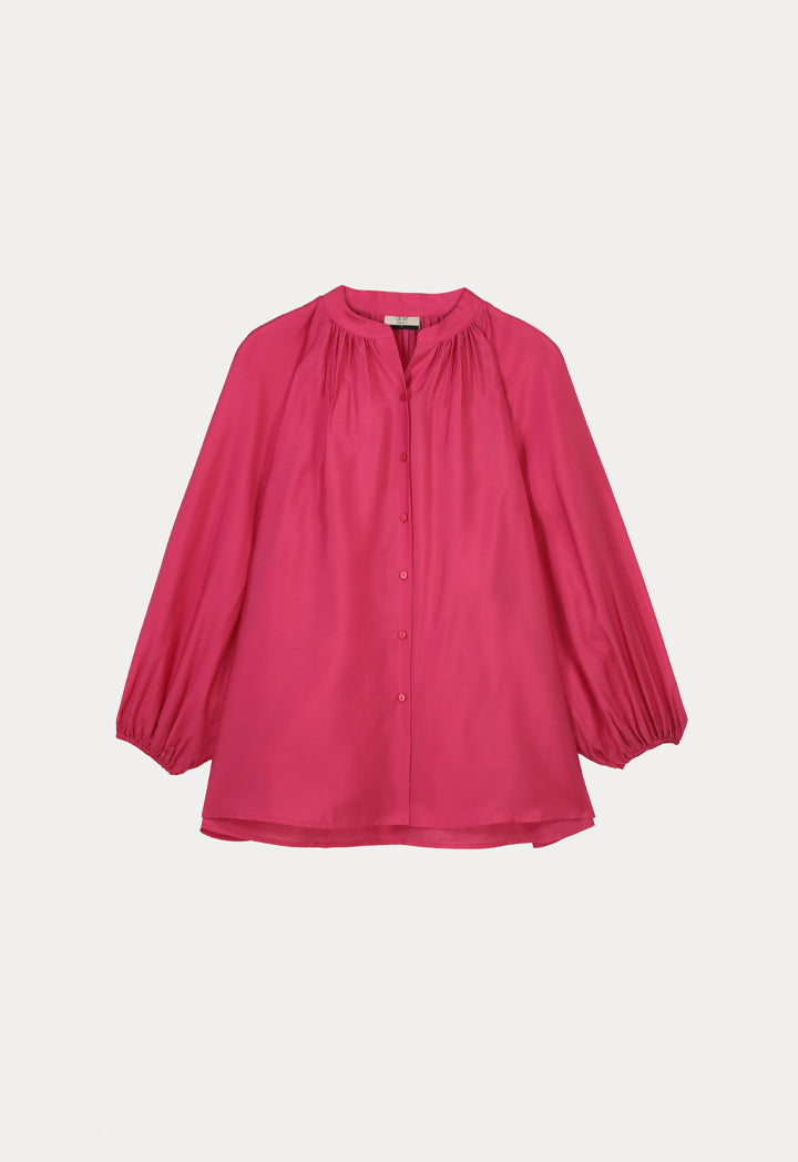 Choice Loose Fit Soft Solid Blouse Magenta