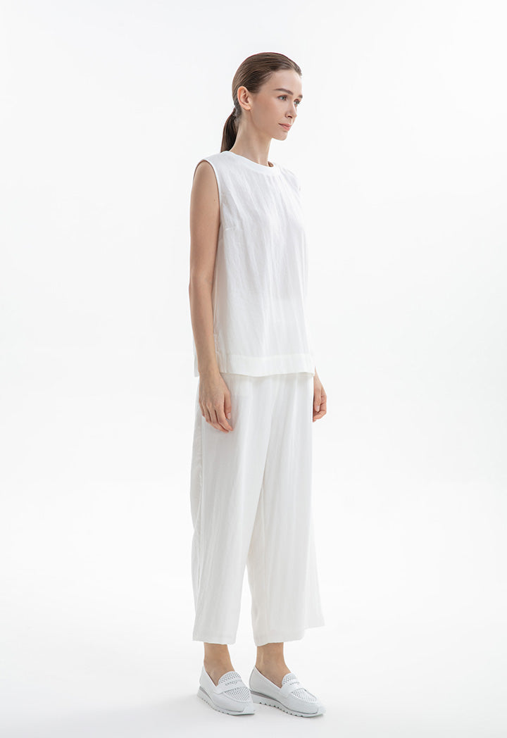 Choice Basic Sleeveless Blouse Off White