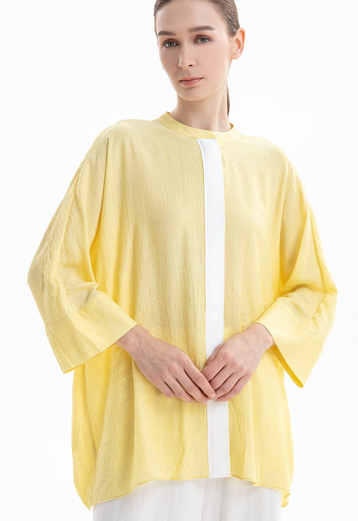 Choice Contrast Line Shirt Yellow