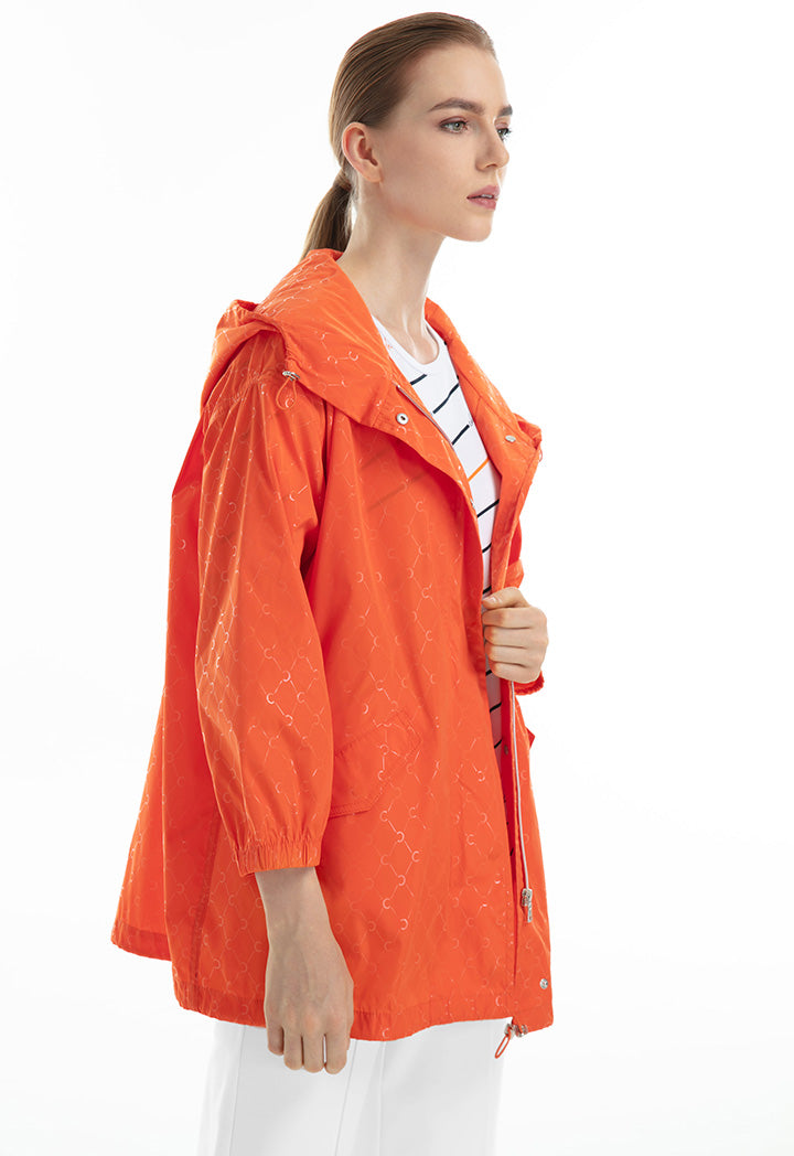 Choice Zip Up Hoodie Jacket Orange