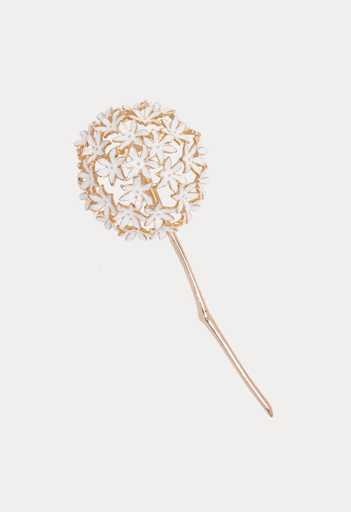 Choice Floral Brooch White-Gold - Wardrobe Fashion