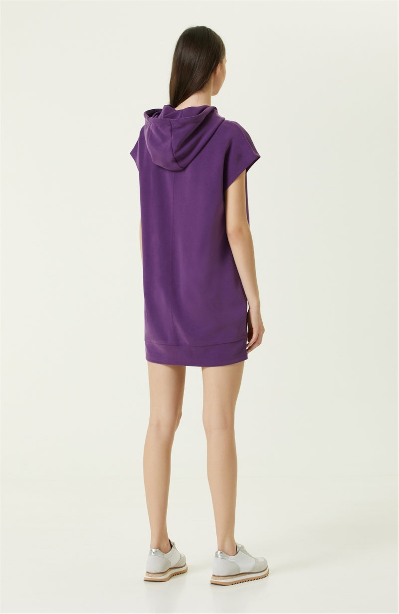 Network Hooded Mini Dress Purple