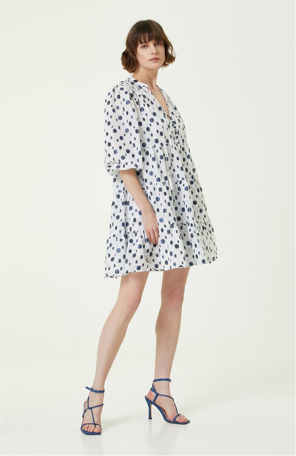 Network Mini Dress Blue/White