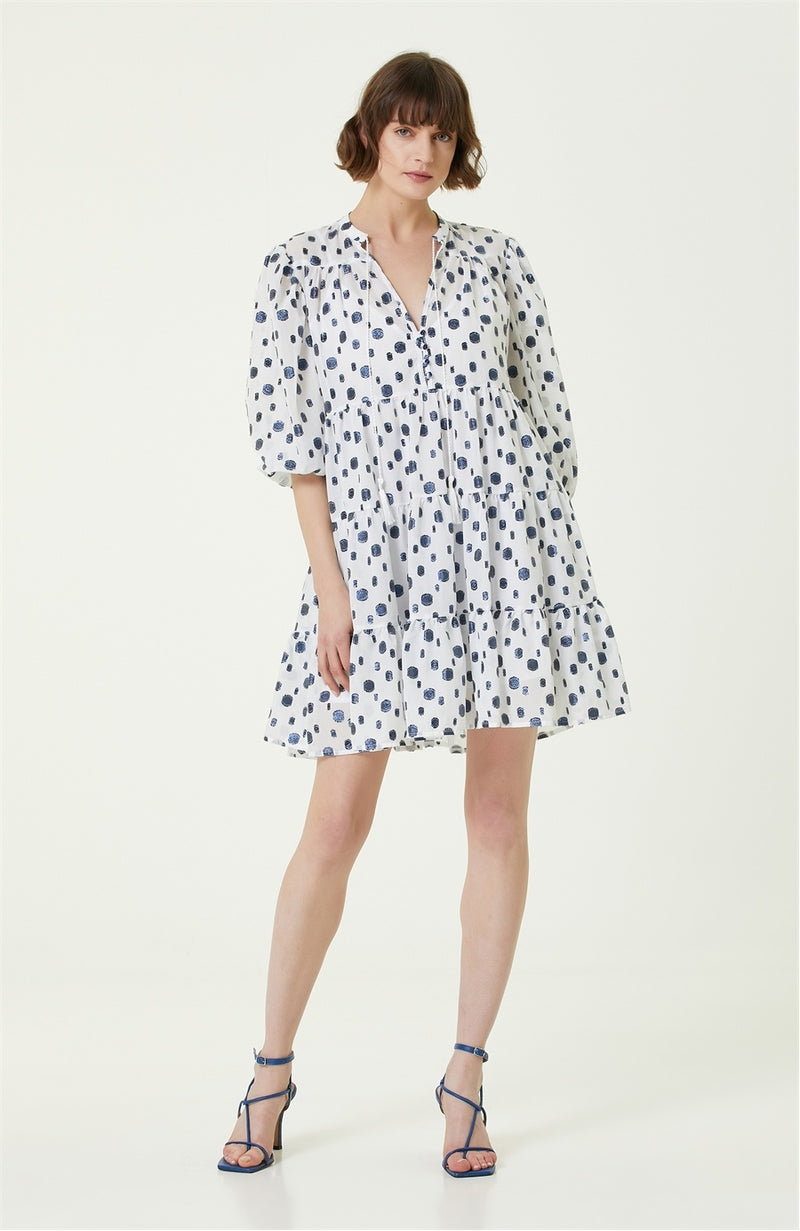 Network Mini Dress Blue/White