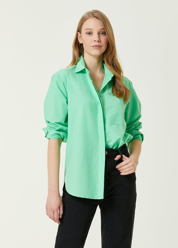 Beymen Club Boyfriend Poplin Shirt Green