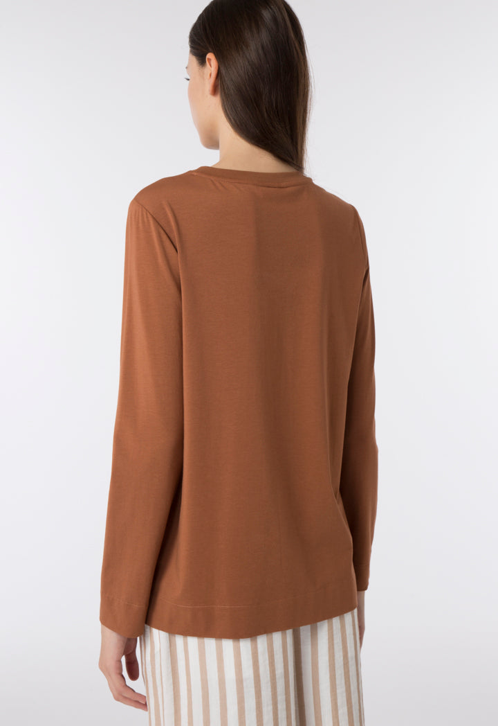 Choice Jersey Full Sleeve Tee With Print Chocolate Brown