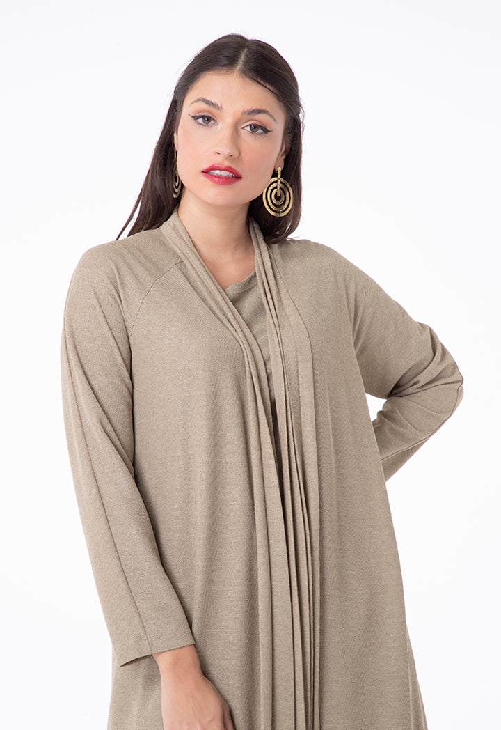 Choice Linen Jersey Long Sleeves Outer Khaki