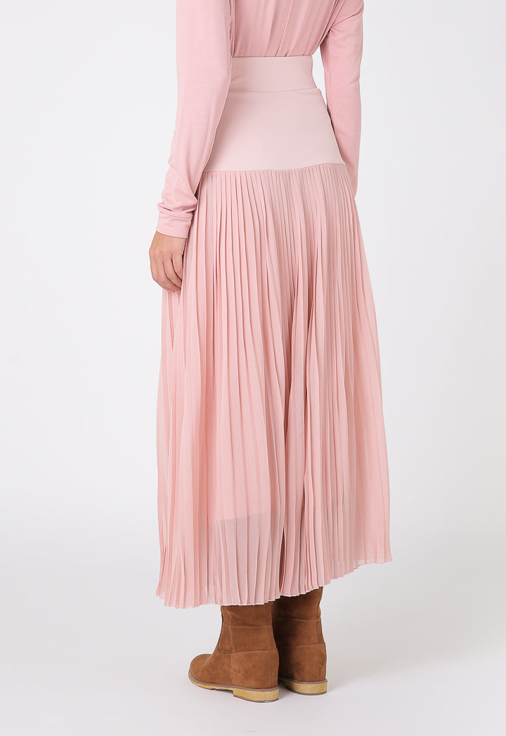 Choice Basics Elasticated Accordion Pleat Skirt Blush