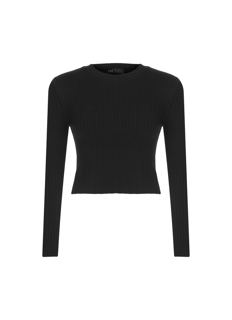 Nu Military Knit Long Sleeve Sweater Black