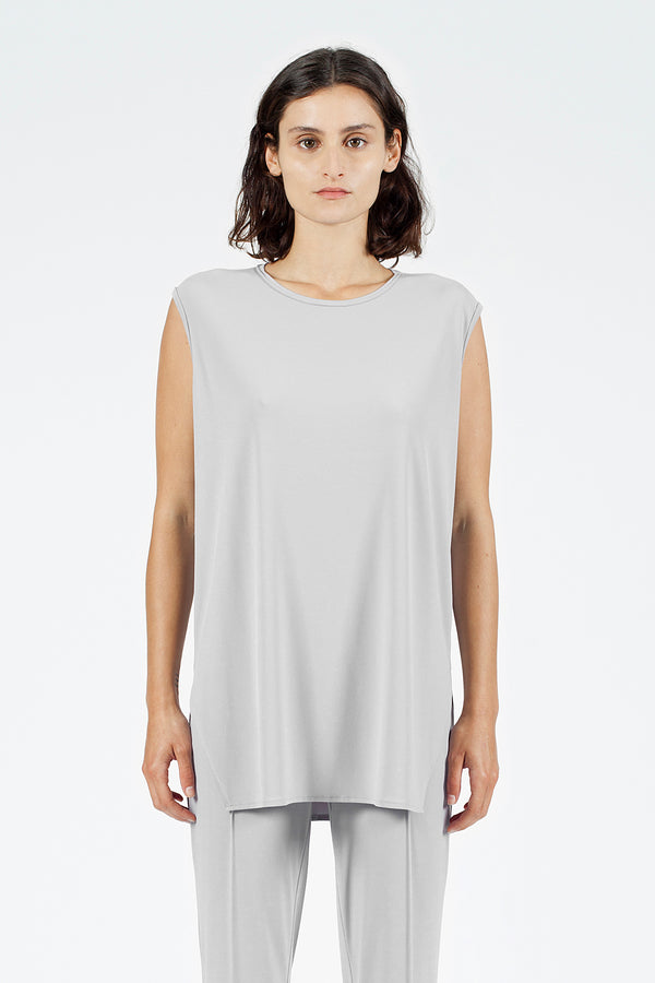 Nu Sleeveless Relaxed Fit T-Shirt Sea Stone