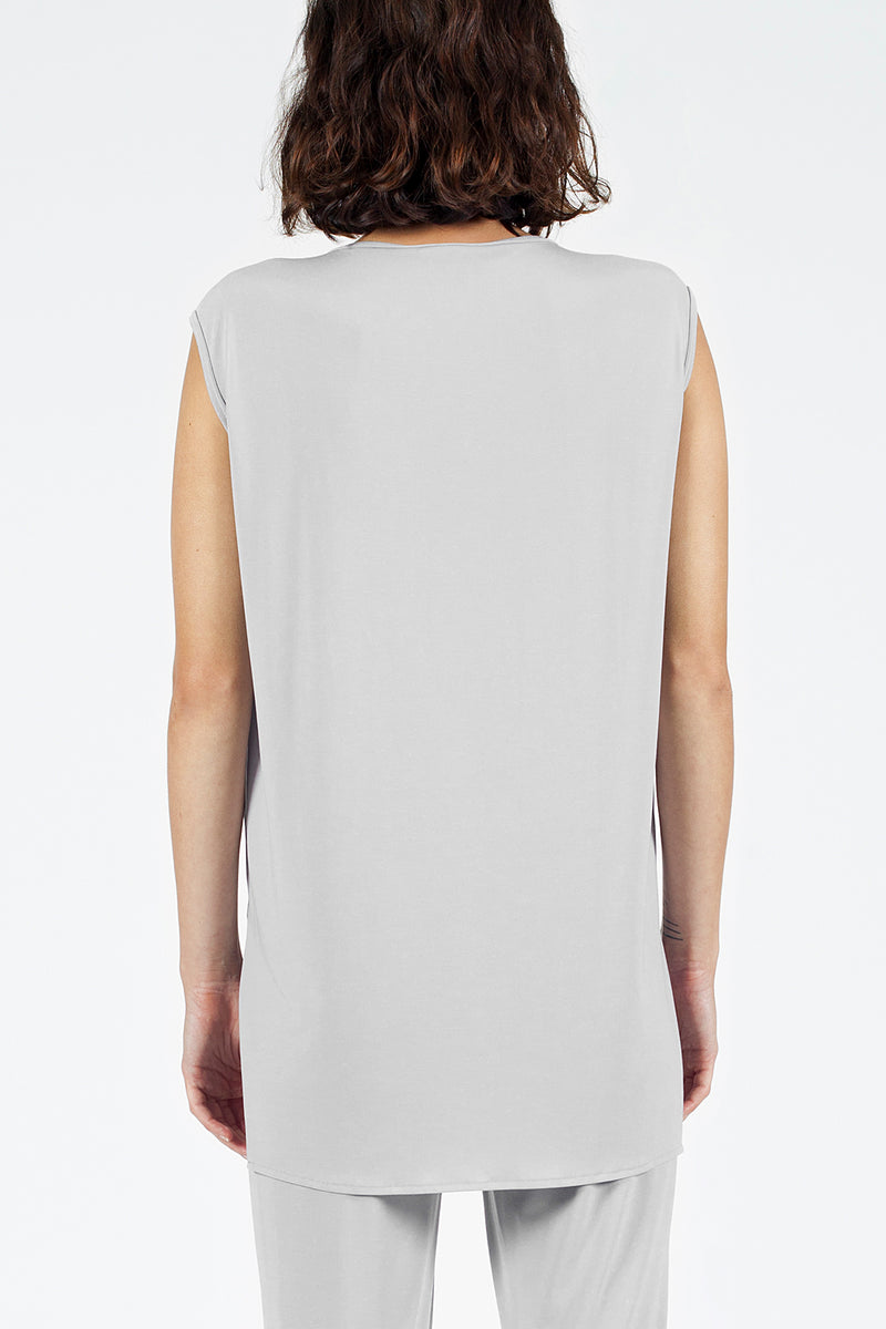 Nu Sleeveless Relaxed Fit T-Shirt Sea Stone