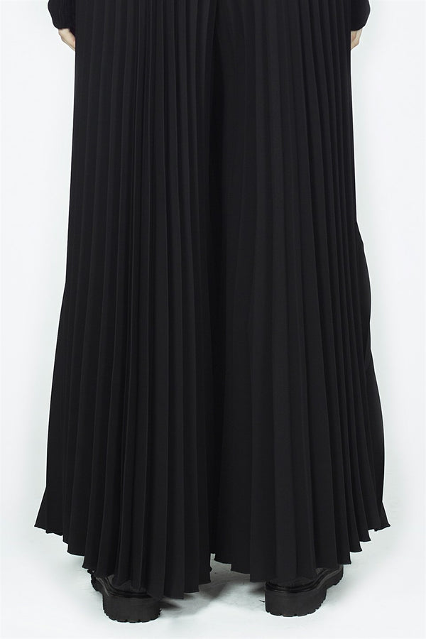 Nu High Waist Pleated Palazzo Trouser Black