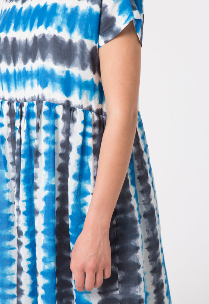 Choice Tie Dye Maxi Dress Chevron Blue