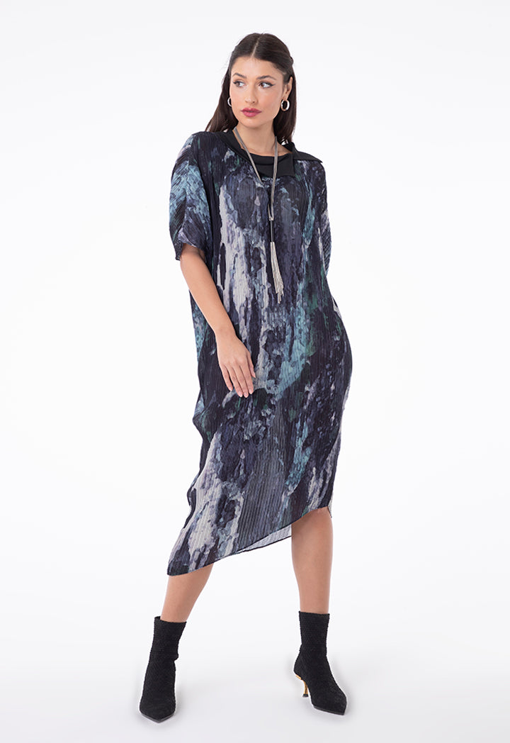 Choice Camouflage Print Pleated Dress Combo Camouflage