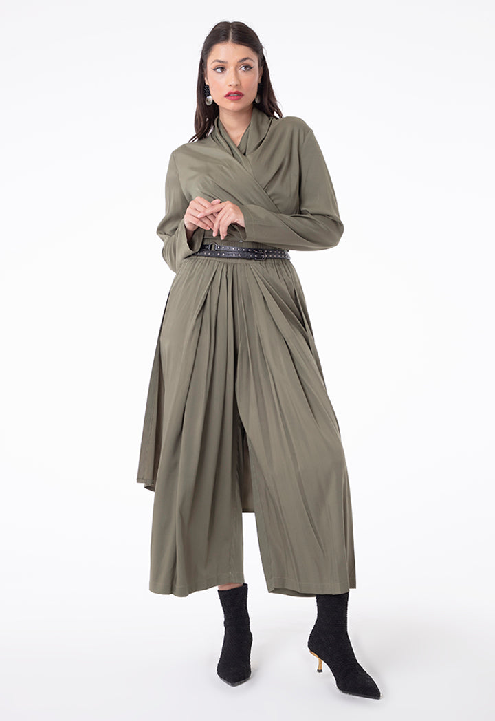 Choice Palazzo Wide Leg Pants Olive