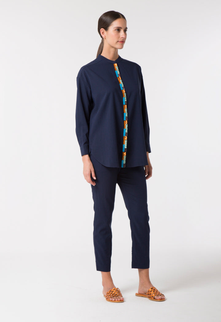 Choice Textured Casual Trouser Navy