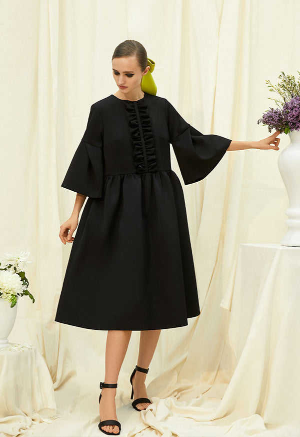 Choice Wide Sleeves Dress Black