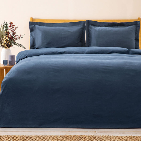 Chakra Bamboo Doce Duvet Cover Set Kng 230X220Cm Marine Blue