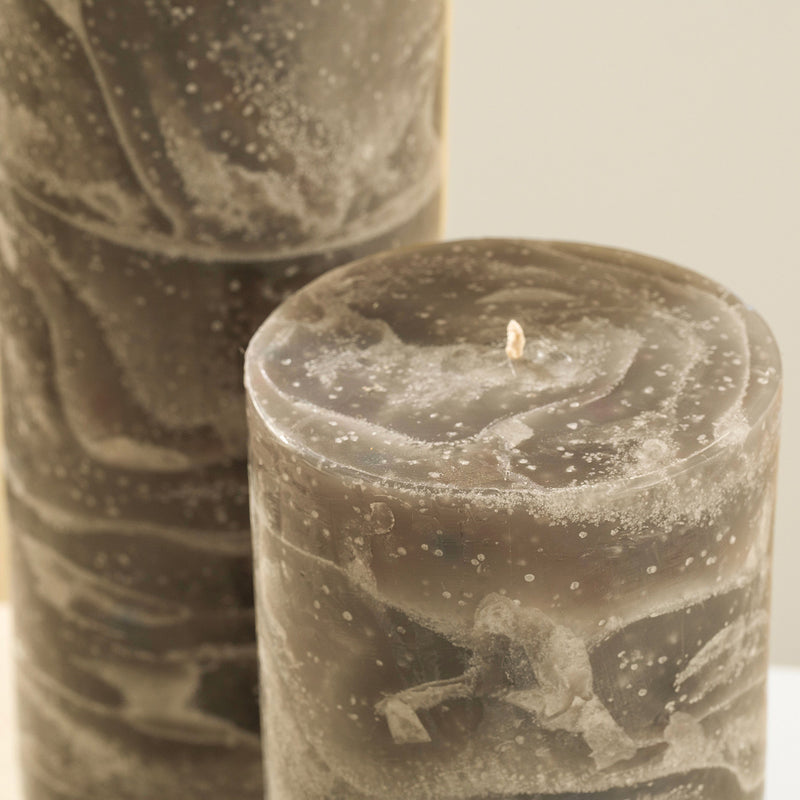 Chakra Marblo Pillar Candle 10X15Cm Beige