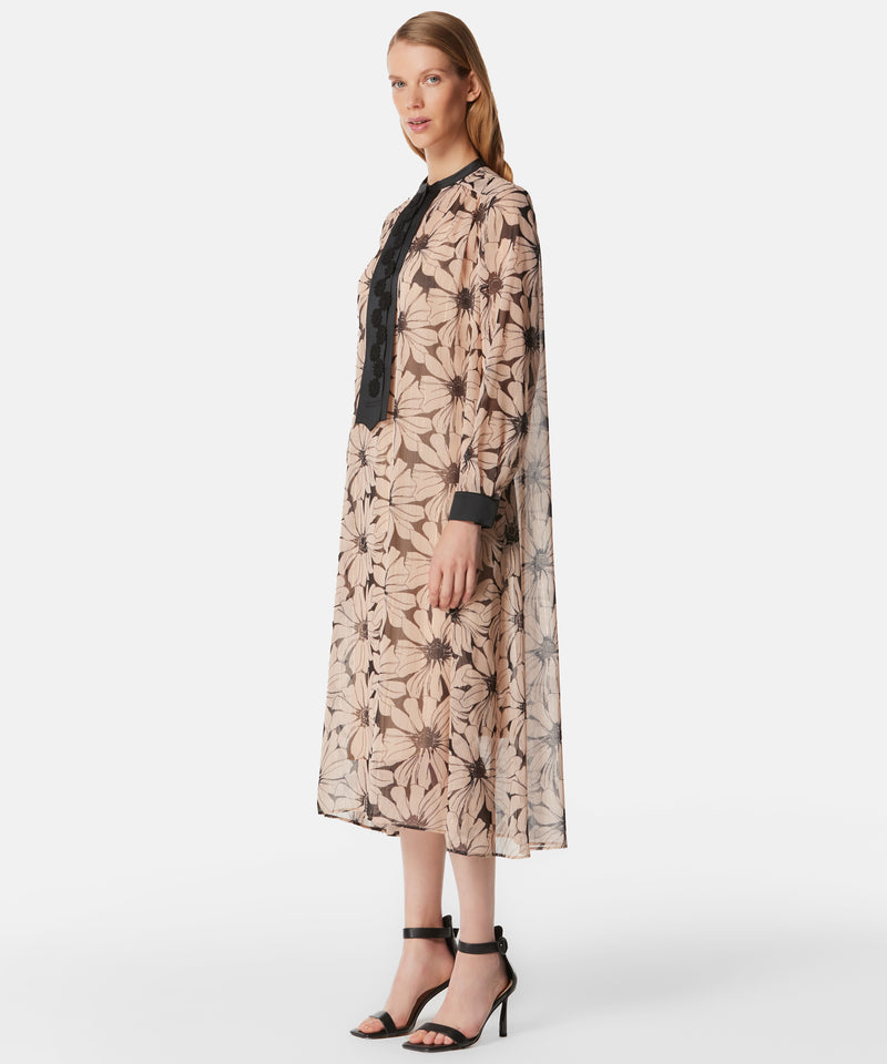 Machka Lurex Printed Midi Dress Beige