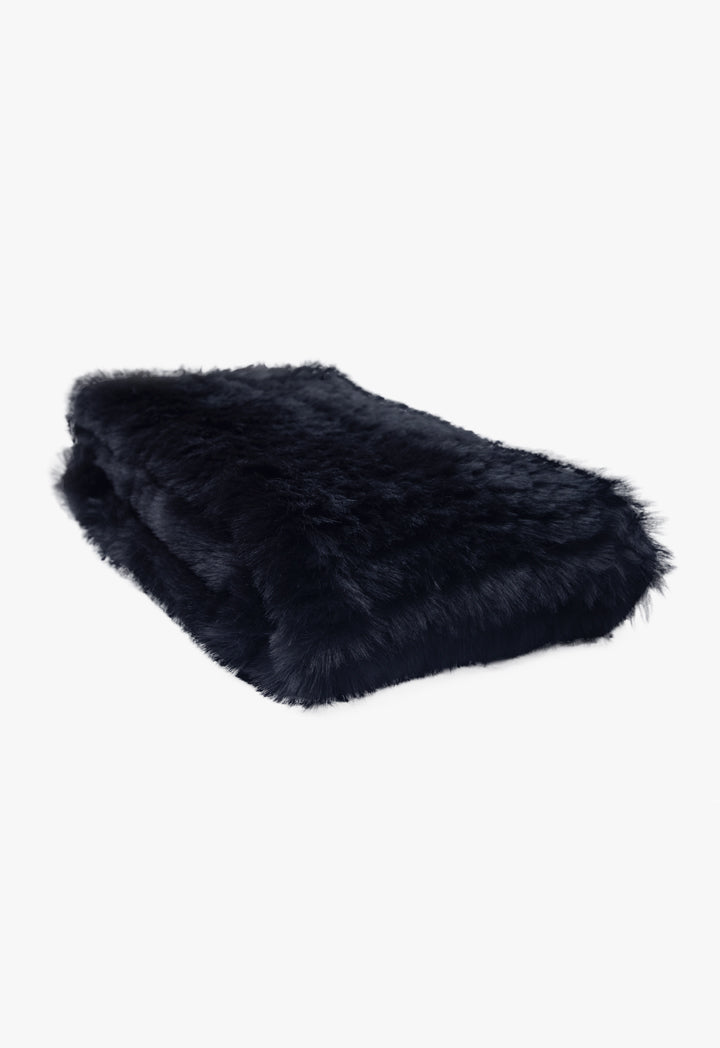 Choice Scarf With Fur Detail Black