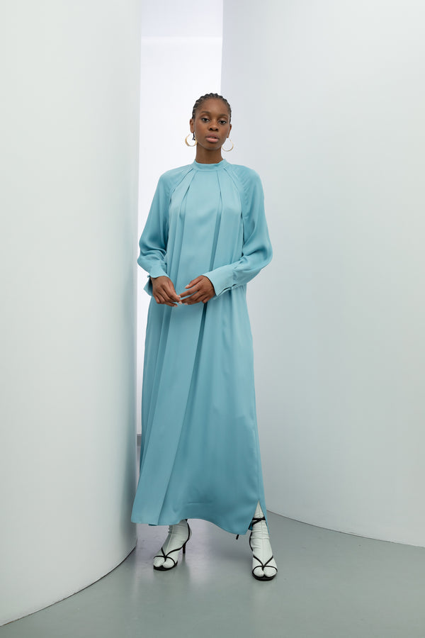 Baqa Long Sleeve Oversized Dress Blue