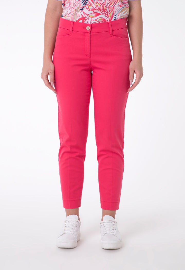 Brax Satin Slim Fit Trouser Coral