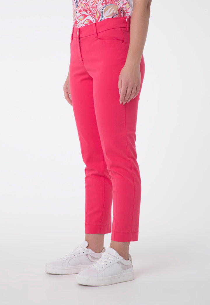 Brax Satin Slim Fit Trouser Coral