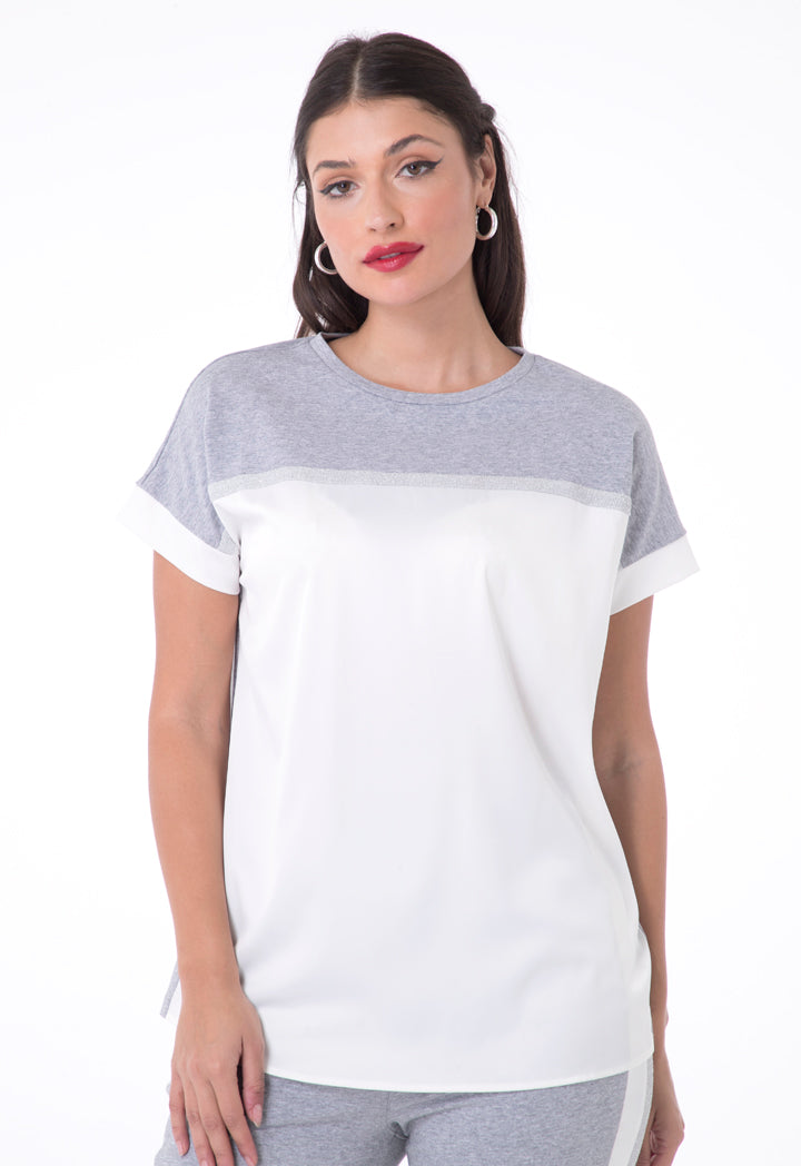 Choice Combi Top With Shimmering Details Grey