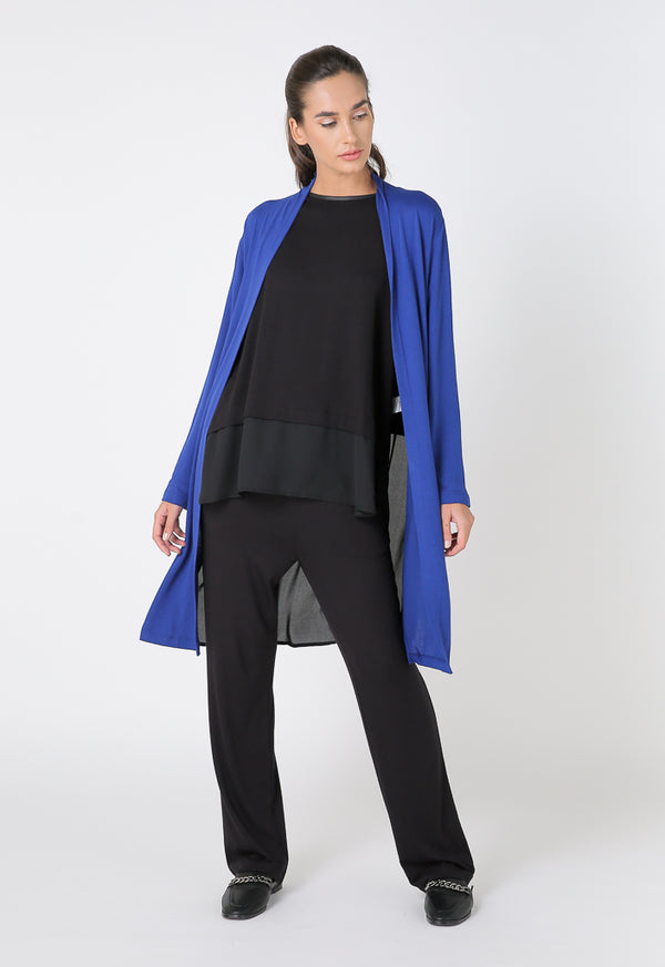 Choice Long Sleeve Open Front Outerwear Cobalt