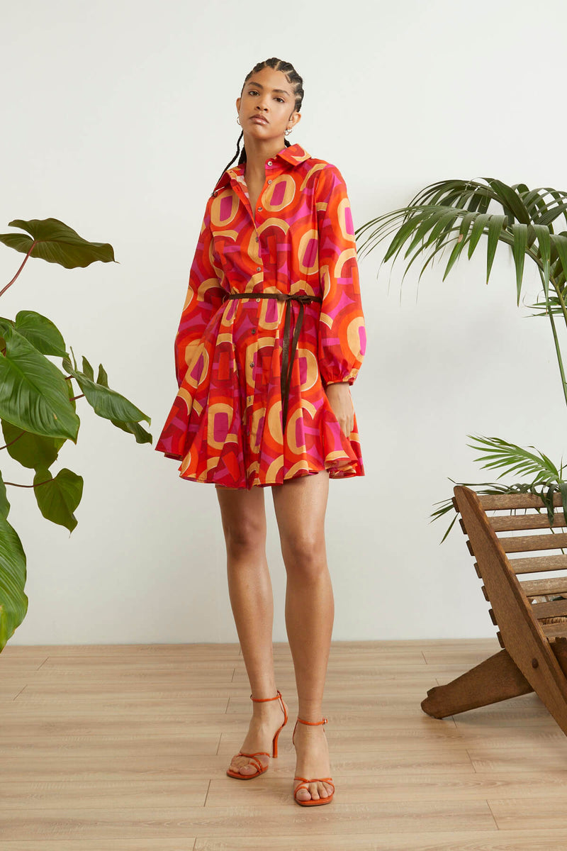 Souvenir All Over Printed Midi Dress Orange