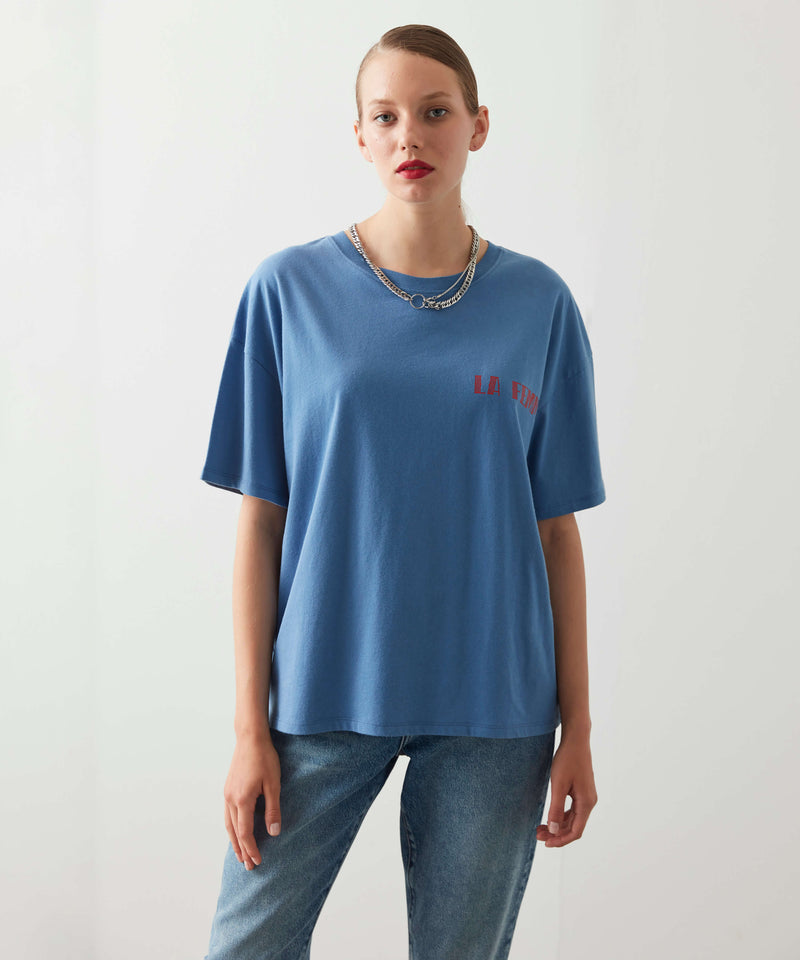 Ipekyol Slogan Printed T-Shirt Blue