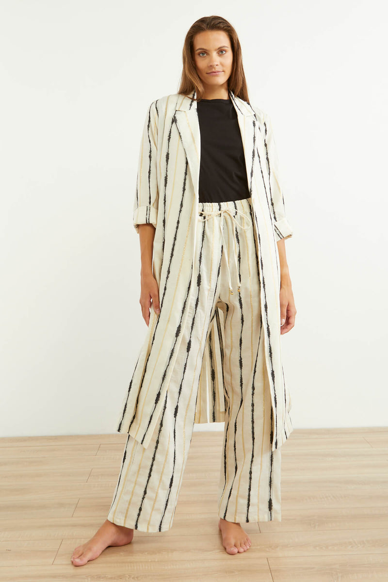 Souvenir Lurex Striped Pants White/Black