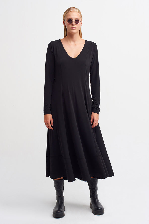 Nu Long Sleeve Maxi Dress Black