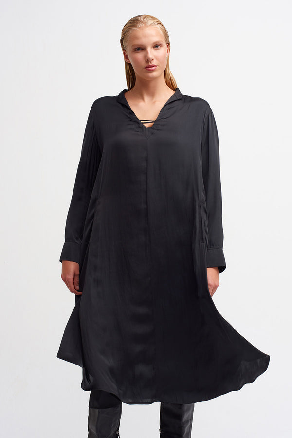 Nu Long Sleeve Midi Dress Black