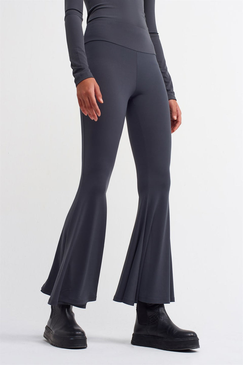 Nu Flare Hem Knit Trouser Ebony